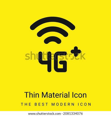 4g Plus minimal bright yellow material icon