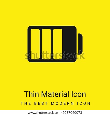 Battery Status With Three Quarters Charged minimal bright yellow material icon