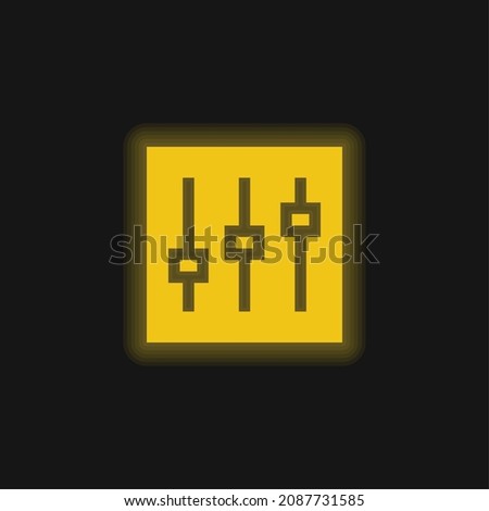 Adjustment yellow glowing neon icon