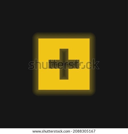 Addthis yellow glowing neon icon