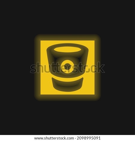 Bitbucket Logo yellow glowing neon icon