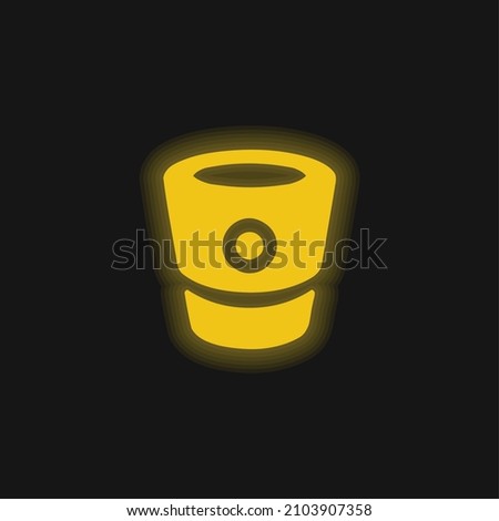 Bitbucket Logo yellow glowing neon icon