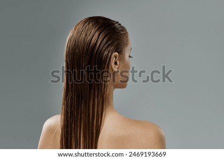 Similar – Image, Stock Photo young long haired woman holding a basket ball against green wall