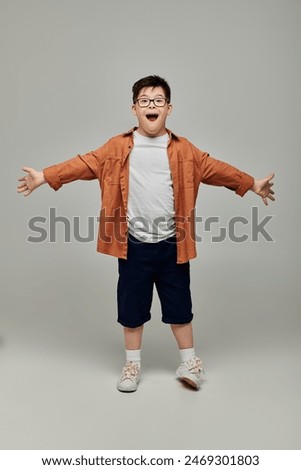 Similar – Image, Stock Photo Young boy cooling down summer outdoor shower