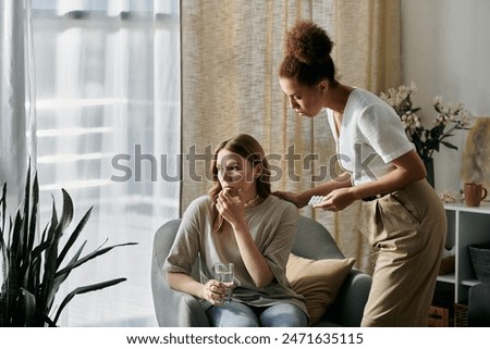 Similar – Image, Stock Photo Loving lesbian couple spending good time together,