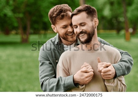 Similar – Image, Stock Photo Gay couple in a romantic moment outdoors