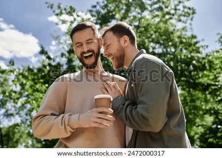 Similar – Image, Stock Photo Gay couple in a romantic moment outdoors