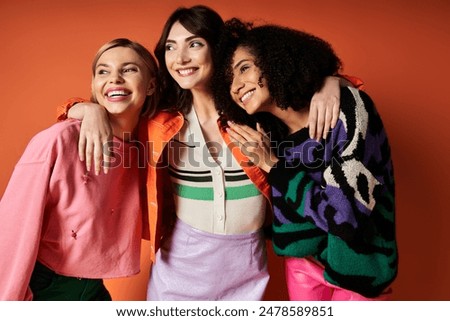 Similar – Image, Stock Photo Confident young ethnic woman walking downstairs on street