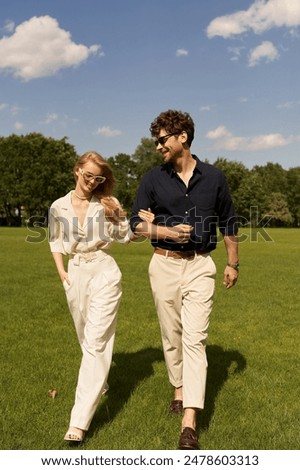 Similar – Image, Stock Photo Woman walking on grassy shore