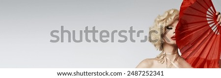 Similar – Image, Stock Photo Stylish drag queen in dress