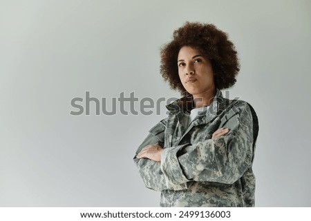 Similar – Image, Stock Photo Armed soldier ready for battle. Military concept.