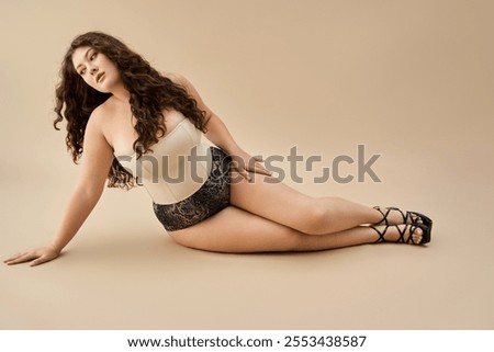 Similar – Image, Stock Photo Alluring model in underwear in studio