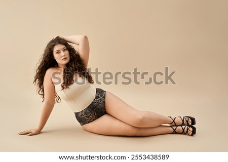 Similar – Image, Stock Photo Alluring model in underwear in studio