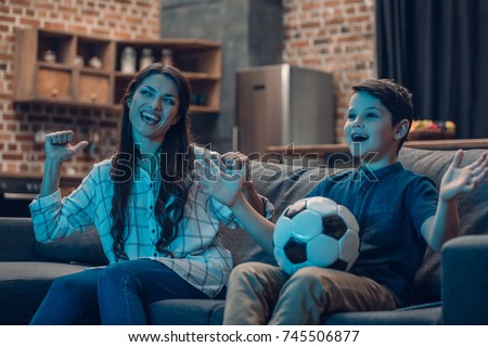 Similar – Image, Stock Photo Little Boy watching Mother on the phone