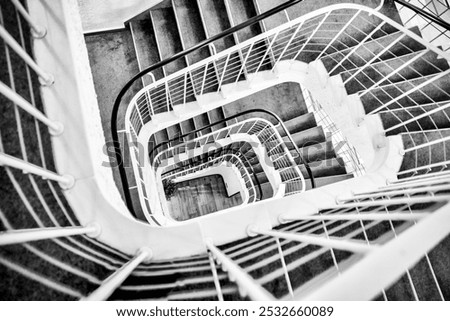 Image, Stock Photo Stairwell in the white house