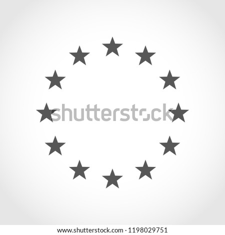 The wreath of stars of EU isolated. Vector illustration. Circle of gray stars or EU flag