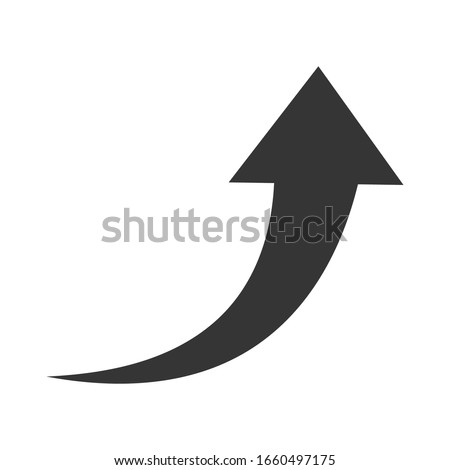 Vector up arrow. Black rising arrow isolated. Vector illustration. Success concept.