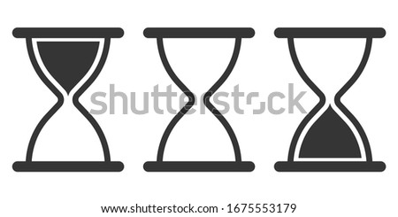 Set of sandglass icons isolated. Hourglass icon in flat style. Time or Clock concept. Vector illustration.