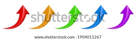 Arrow icon. Set of up arrows. Vector illustration. Glossy arrows isolated on white background