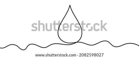 Continuous line drawing of drop. Water drop line icon. One line drawing background. Vector illustration. Water drop Continuous line icon