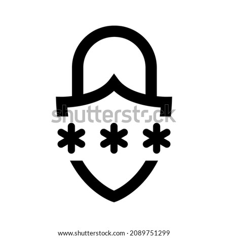 Security shield icon. Shield with lock and stars. Vector illustration. Protection personal data icon