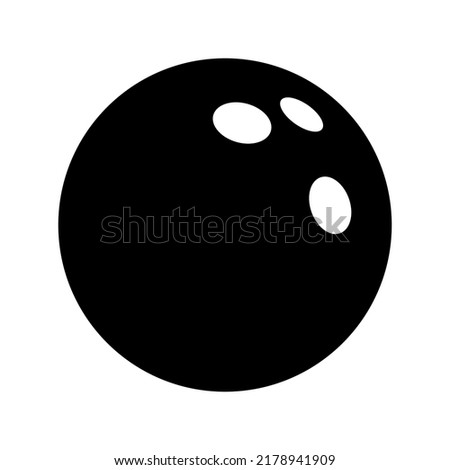 Bowling ball icon. Bowling ball isolated icon. Bowling ball symbol. Black vector illustration.