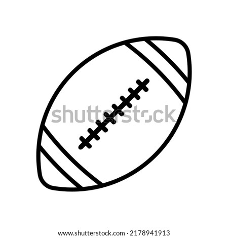 American football ball icon. Rugby ball isolated icon. Football linear symbol. Black vector illustration.