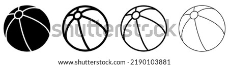 Beach ball icons set. Beach ball isolated icon. Black ball symbols. Vector illustration.