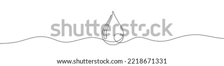 Continuous line drawing of drop. Water drop line icon. One line drawing background. Vector illustration. Water drop Continuous line icon