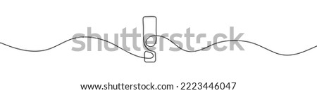 Exclamation mark linear background. One continuous line drawing of exclamation mark. Vector illustration. Exclamation point isolated
