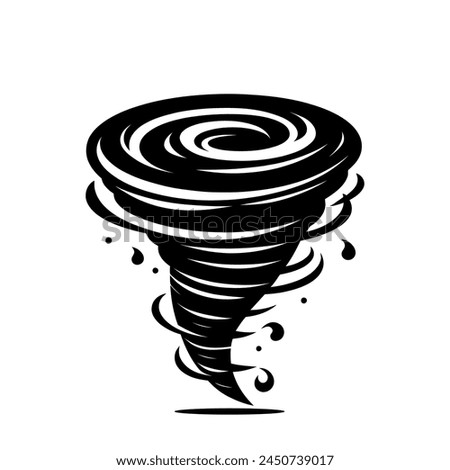 Tornado icon. Hurricane symbol. Black typhoon icon isolated on white background. Vector illustration