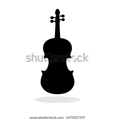 Violin icon. Black silhouette of violin. Musical instrument. Vector illustration