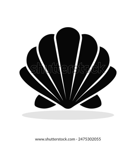 Sea shell icon. Pearl shell icon. Shell vector icon. Black seashell icon