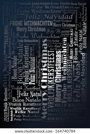 Merry Christmas tags cloud holiday background