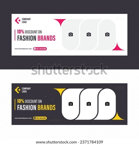 Modern and Minimal 
horizontal banner with multiple photos template design for business. Blue color theme. Usable for website banner, carousel, cover, and header image.