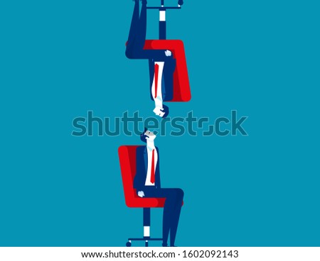 Differences between human. Concept business person vector illustration, Watching, Upside Down