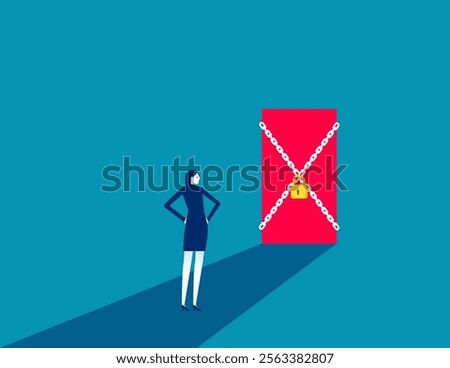 Business accessibility and closed. Business locking vector flat style
