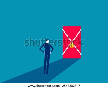 Business accessibility and closed. Business locking vector flat style
