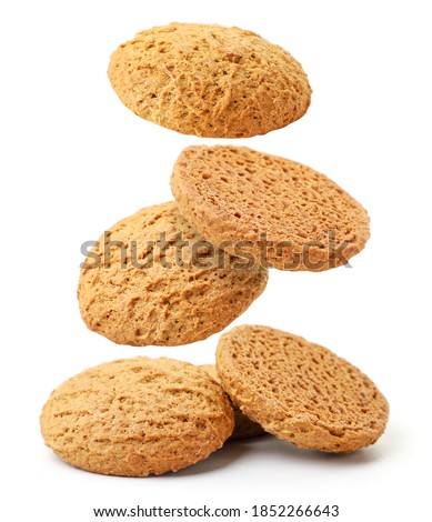 Image, Stock Photo Oatmeal cookies on white plate