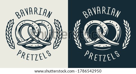 Emblem of bavarian pretzel for beer festival or bread logo