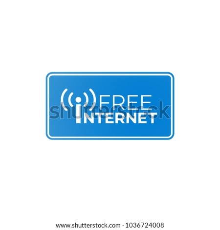 Free internet blue signboard illustration for design