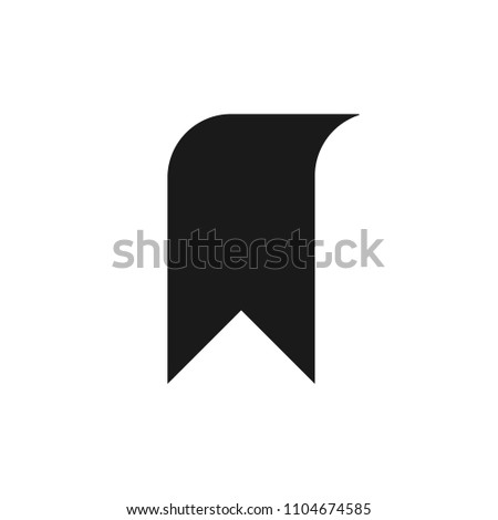Black bookmark icon illustration isolated on background