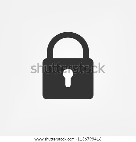 Simple lock icon. Black security sign illustration