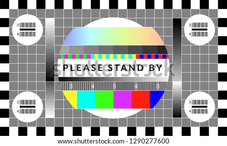 Retro tv test screen. Old calibration chip chart pattern.