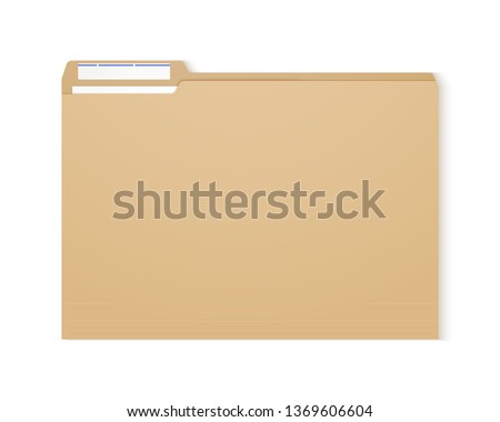Manila folder. Paper case archive for document and reports.