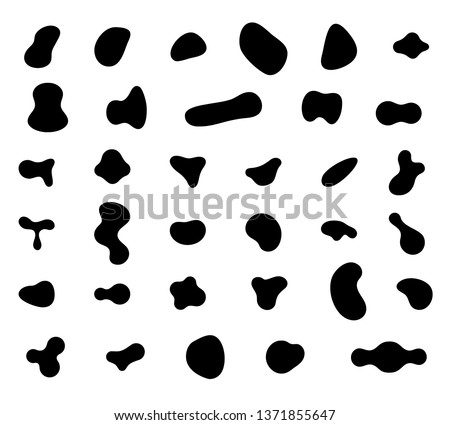 Set of abstract liquid forms and fluid shapes