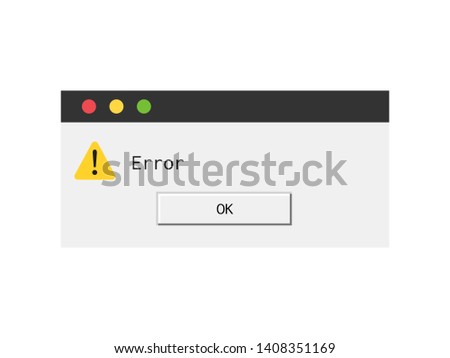 Modern error message dialog box. System warning window