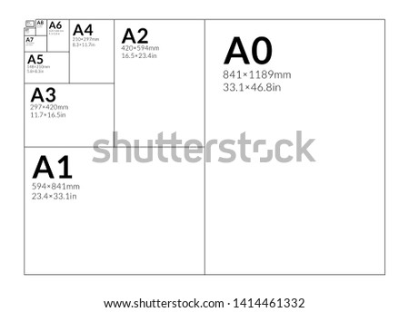 International A series paper size formats from A0 to A10, including the most popular A3, A4 and A5 formats