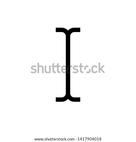 Text insertion marker black thin line icon