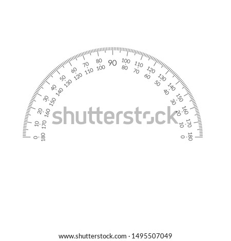 Protractor circular scale bar overlay for measuring tools